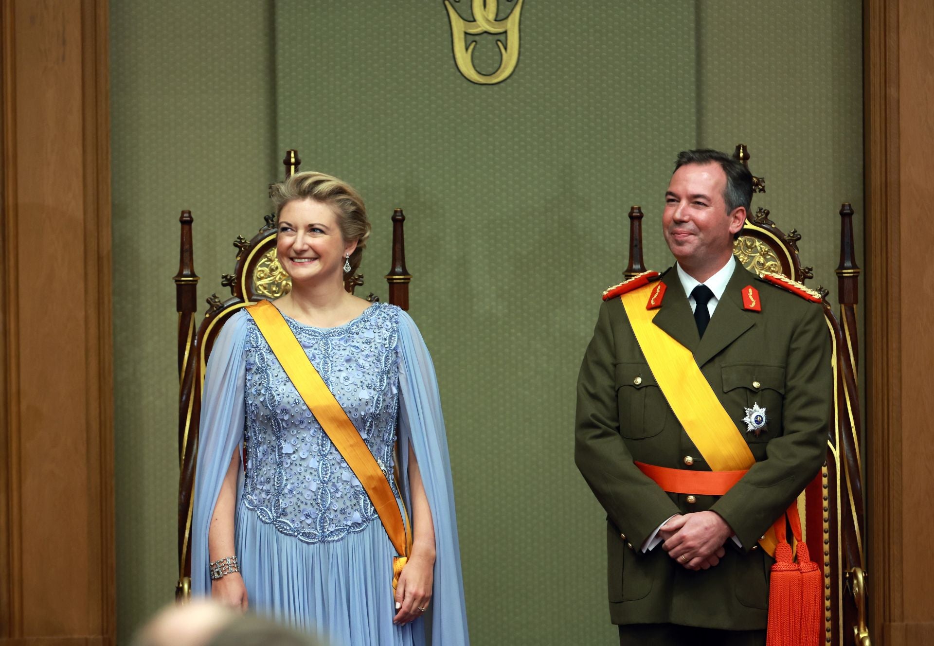 Guillermo y Estefanía, durante la jura.