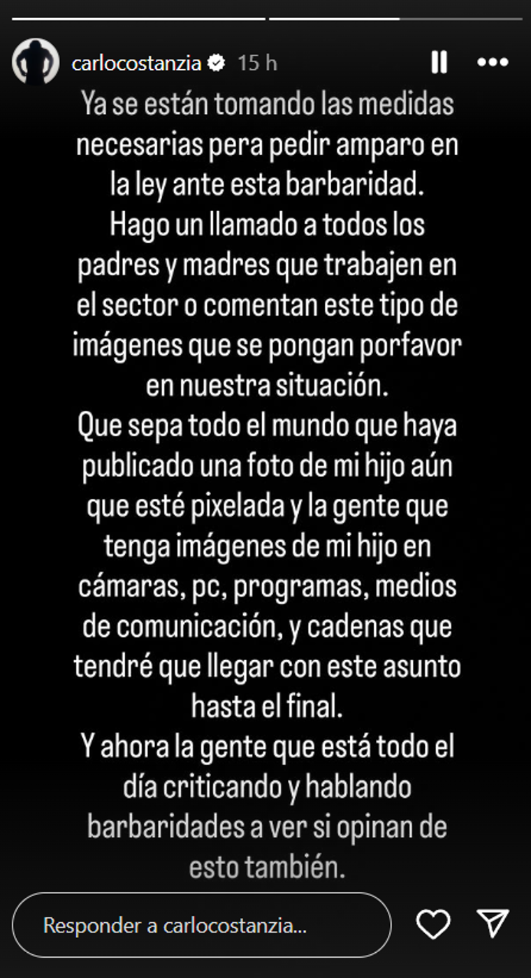 Carlo Costanzia estalla tras publicarse unas fotos de su hijo con Alejandra Rubio: «No entiendo que no se respete la privacidad de un bebé»