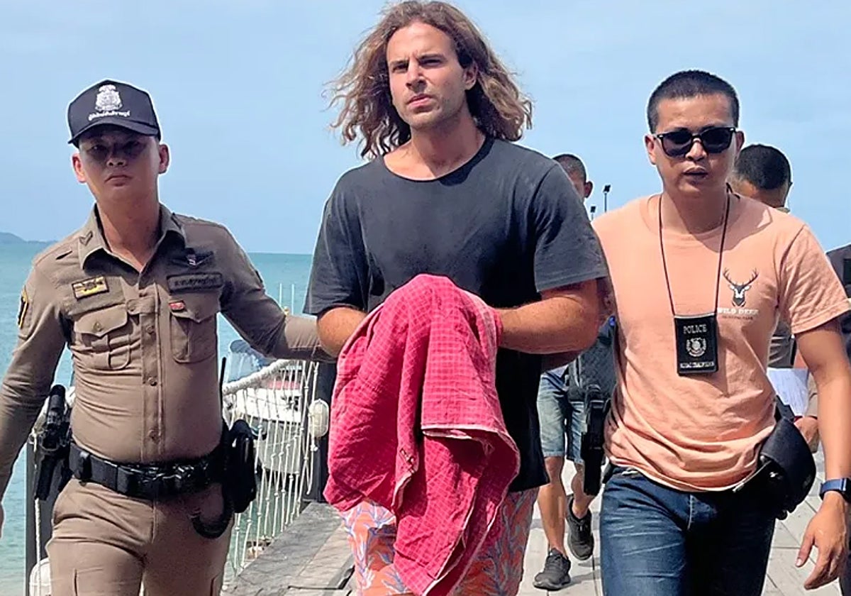 Daniel Sancho, en el momento de su detención.