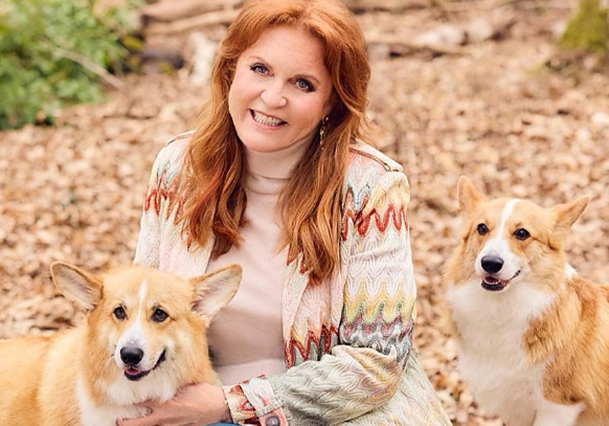 Sarah Ferguson, con los corgis.
