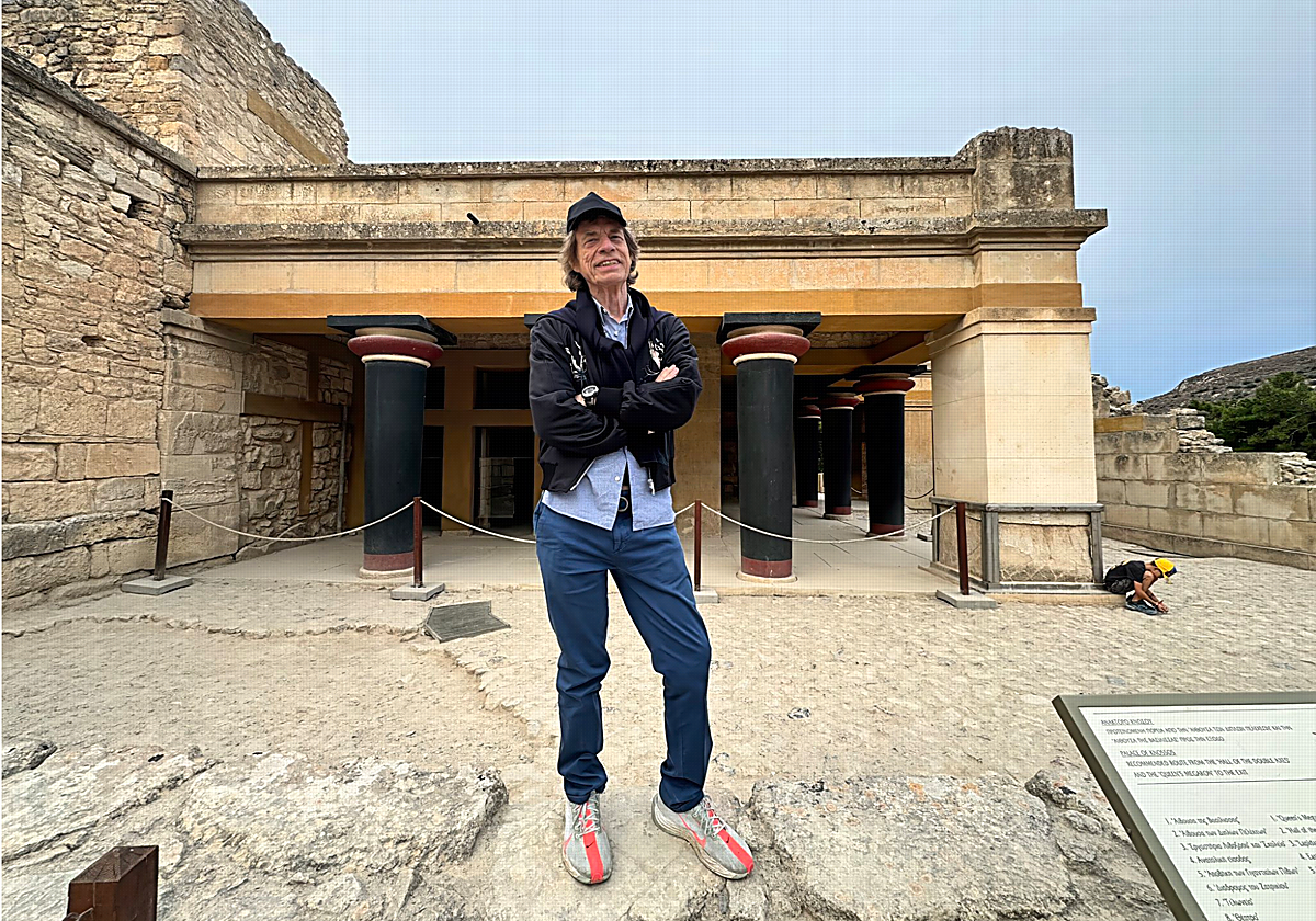 La escapada arqueológica de Mick Jagger a la isla de Creta