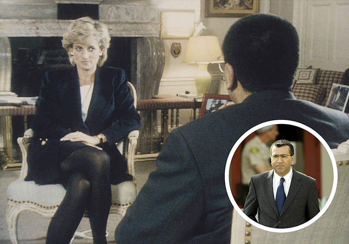 La entrevista concedida por Diana de Gales a Martin Bashir; imagen del entrevistador abajo