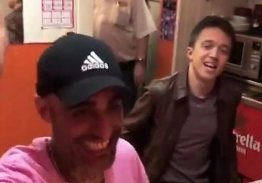 Costa y Errejón, en uno de los vídeos compartidos por el rapero