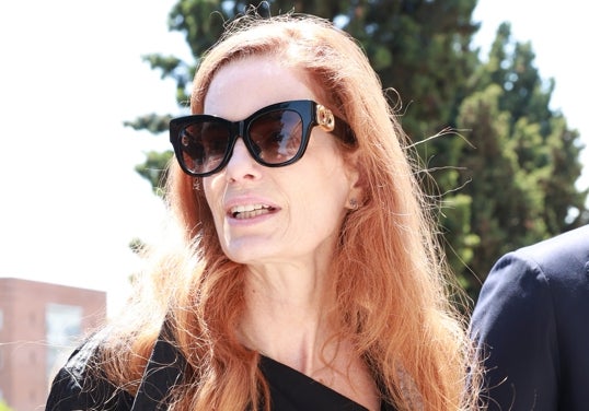 Olivia de Borbón en el funeral de su padre.