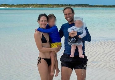 Rafael Nadal junto a su familia en Bahamas.