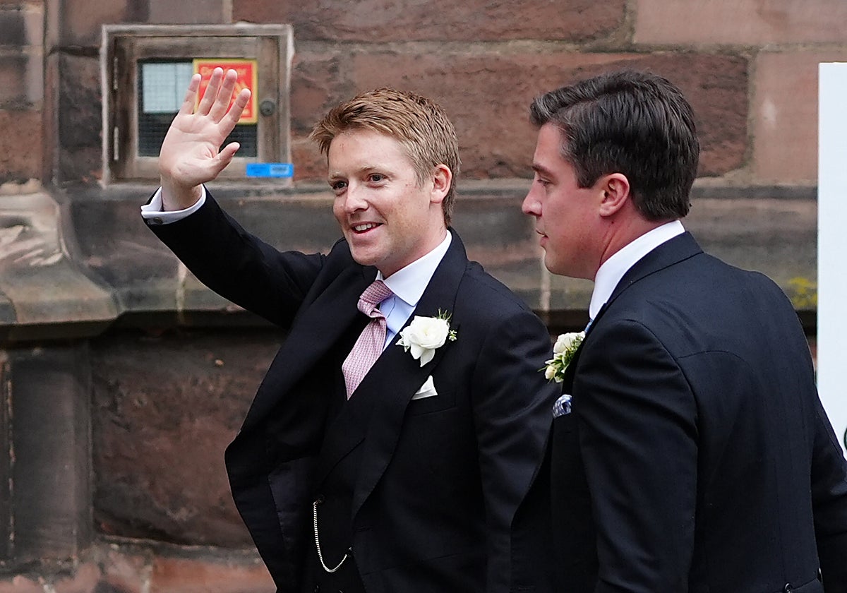 Hugh Grosvenor, duque de Westminster, en su boda.
