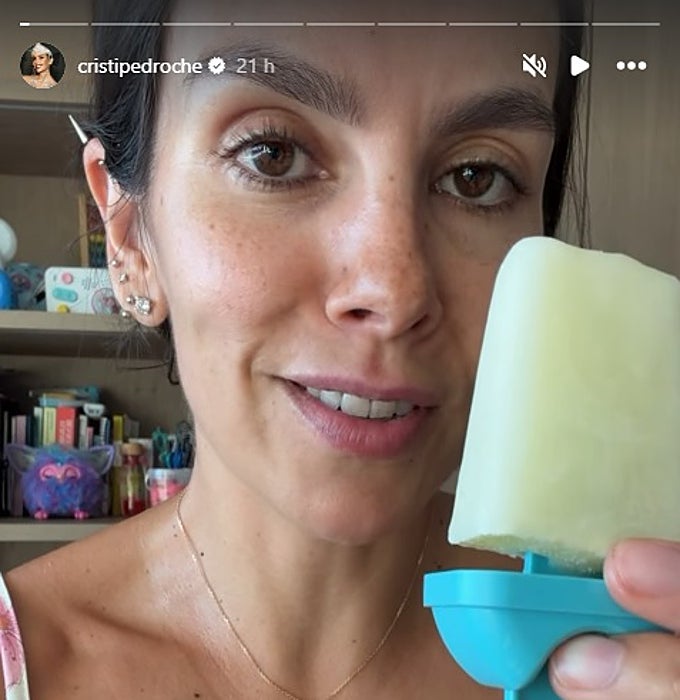 Cristina Pedroche con su helado de leche materna.