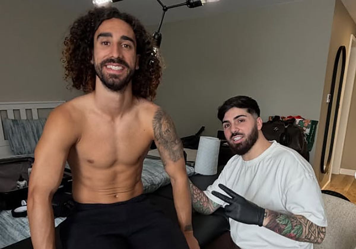 Quién es Joaquín Ganga, el tatuador de famosos murciano que le ha dibujado a Cucurella la imagen del seleccionador español