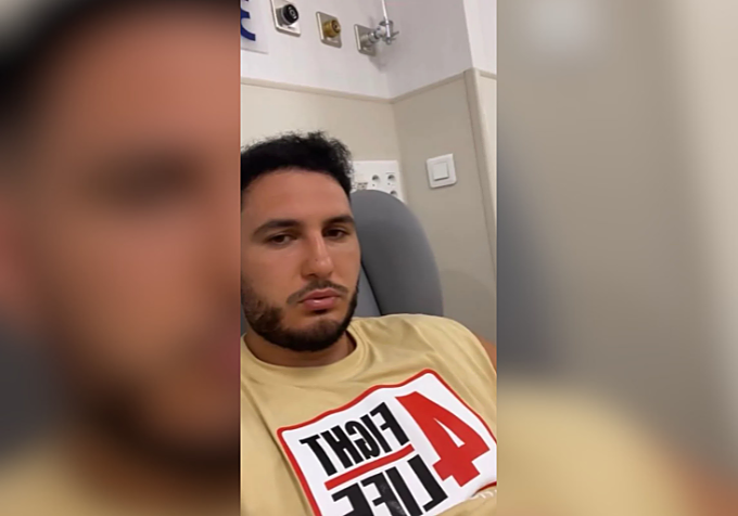 Omar Montes desde el hospital.