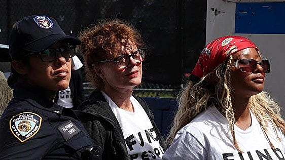 Susan Sarandon, detenida en Nueva York durante protesta contra Netanyahu