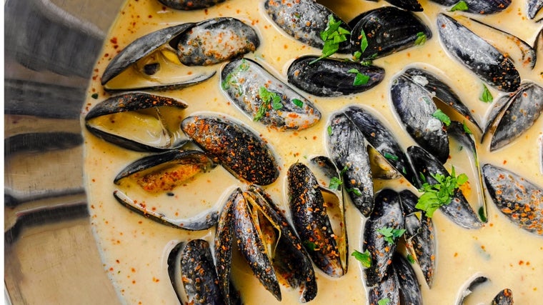 Los secretos de... «Los mejillones de bouchot con gazpachuelo de kimchi de Candado Golf»