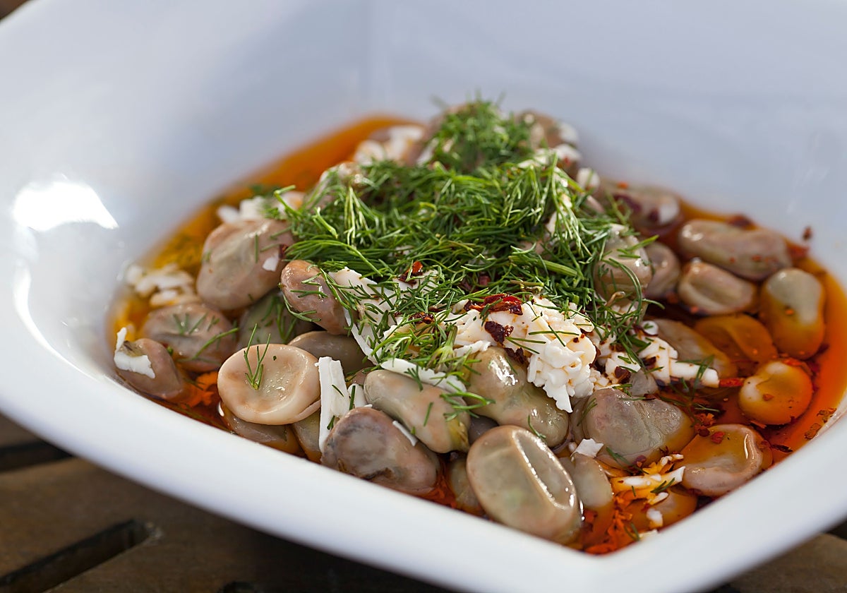 Verdinas con bacalao