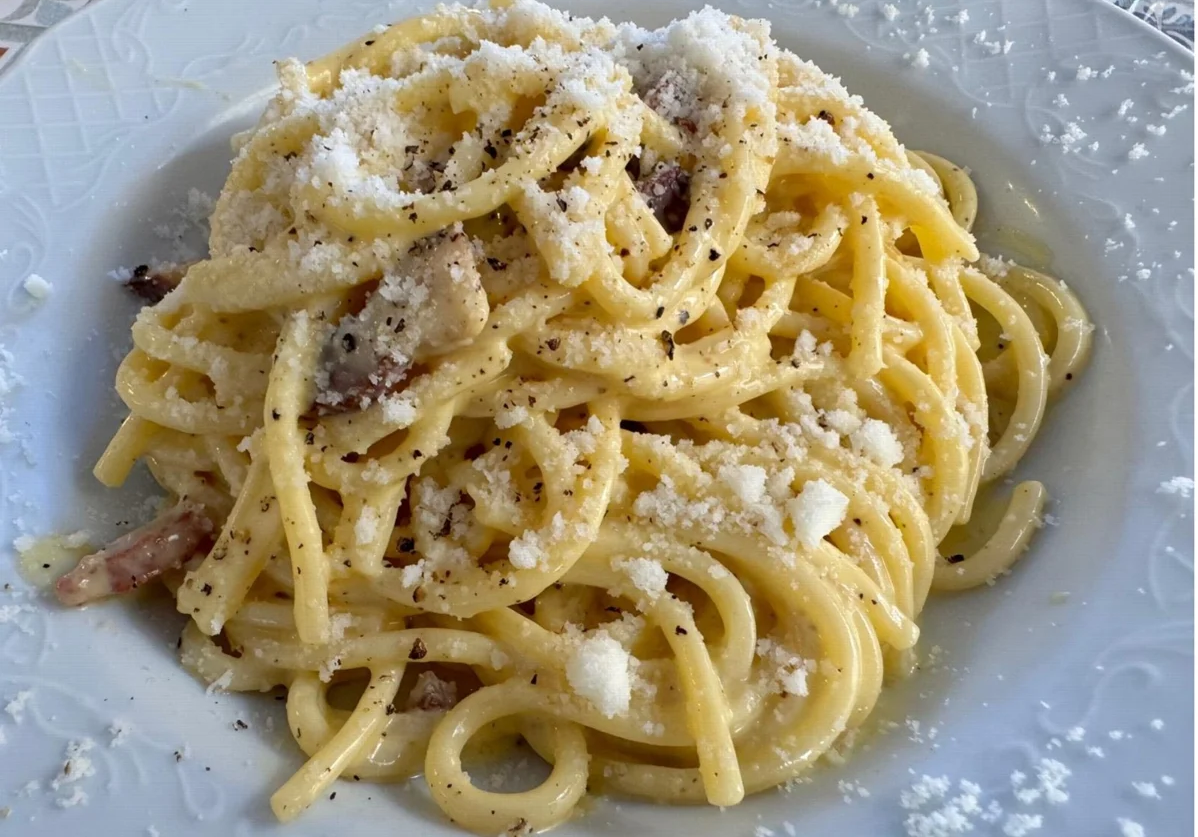Carbonara tradicional, una de las propuestas de La Dispensa Italiana