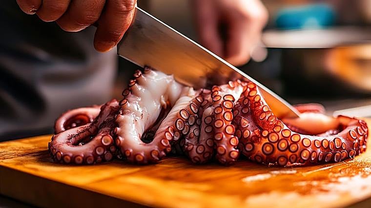 Una vez descongelado, el pulpo estará listo para cocinar