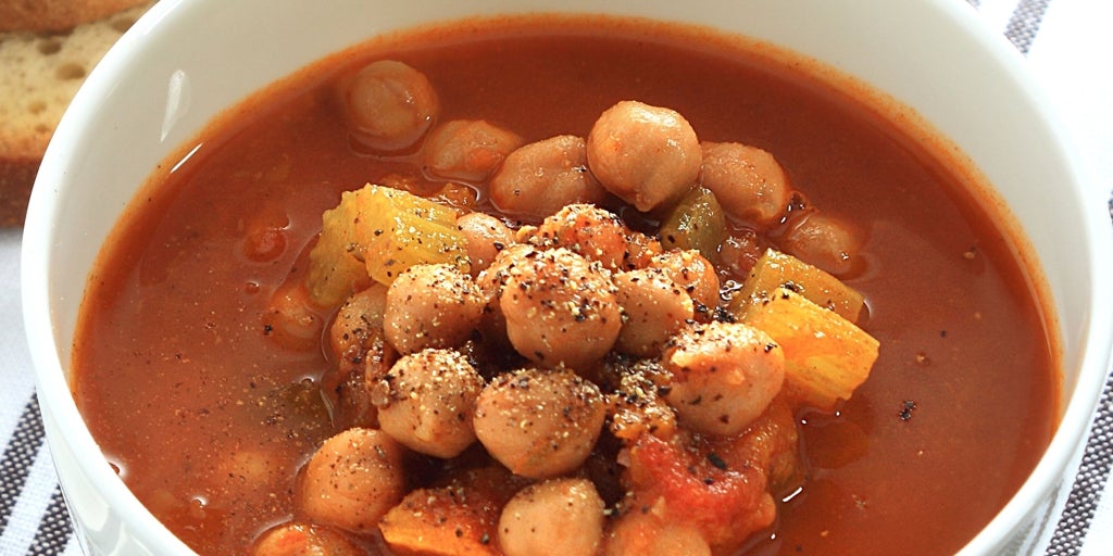 Sopa de garbanzos y calabaza