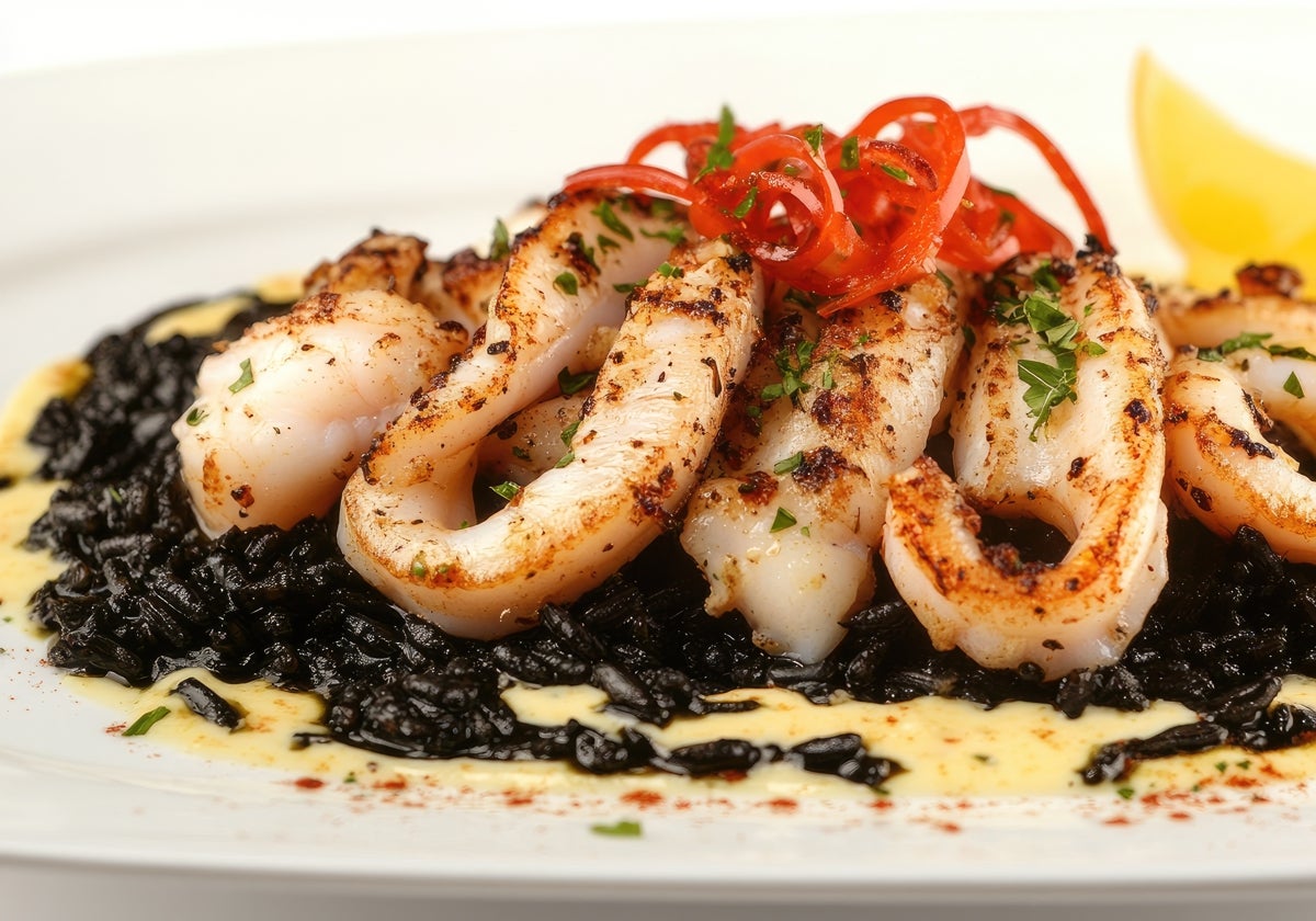Arroz negro con calamares