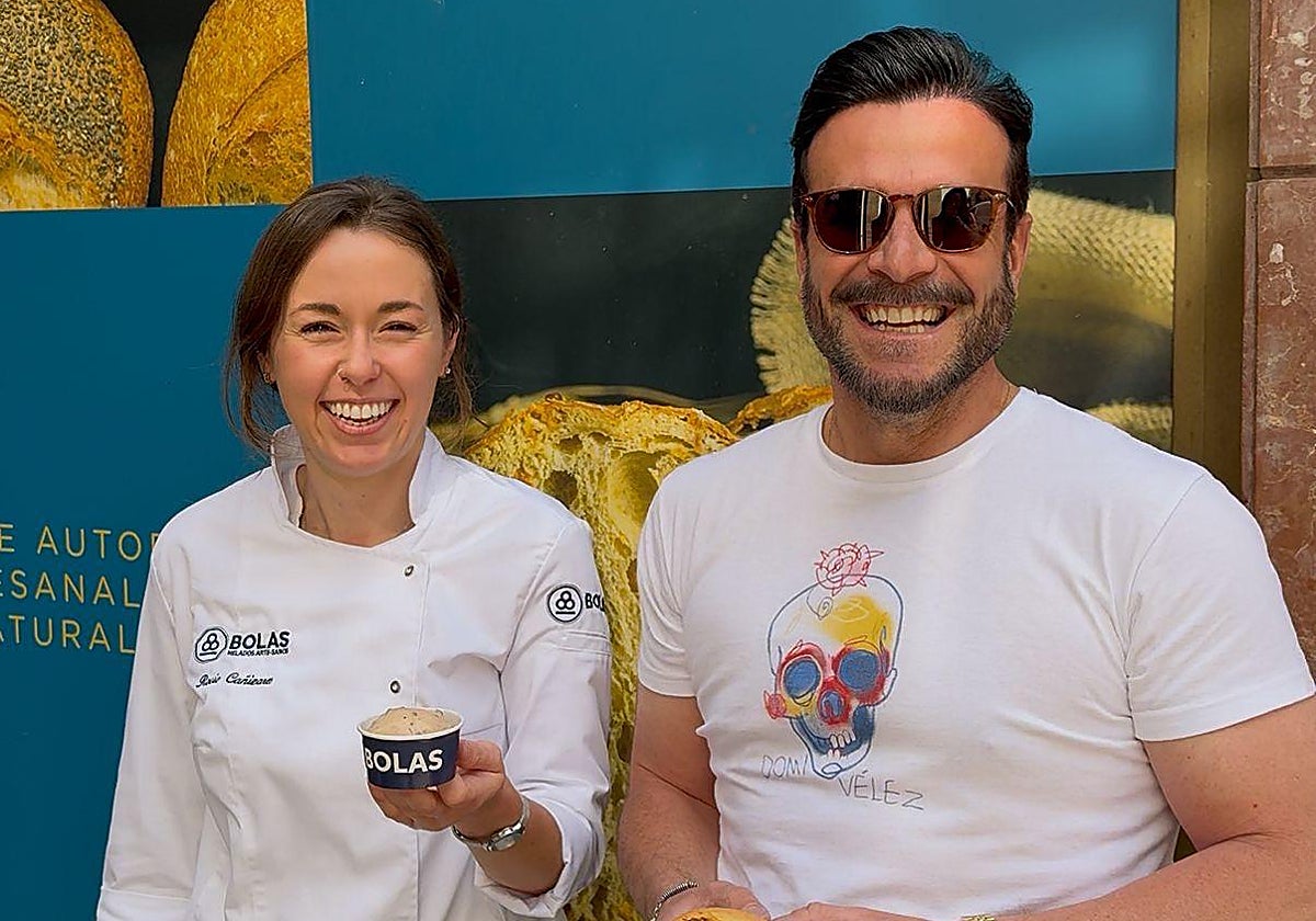 Rocío Cañizares, maestra heladera de Bolas, y Domi Vélez