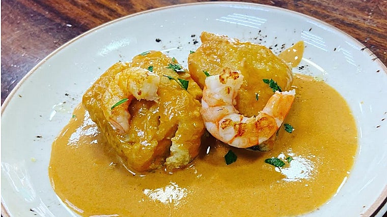 Corvina en crema de gambas de Casa Paco El Buen Comer