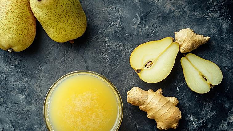 La combinación de pera y jengibre junto al yogur resulta asombrosa