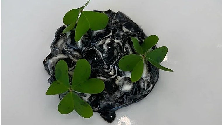 Tartar de calamar, meunière de tinta y pilpil