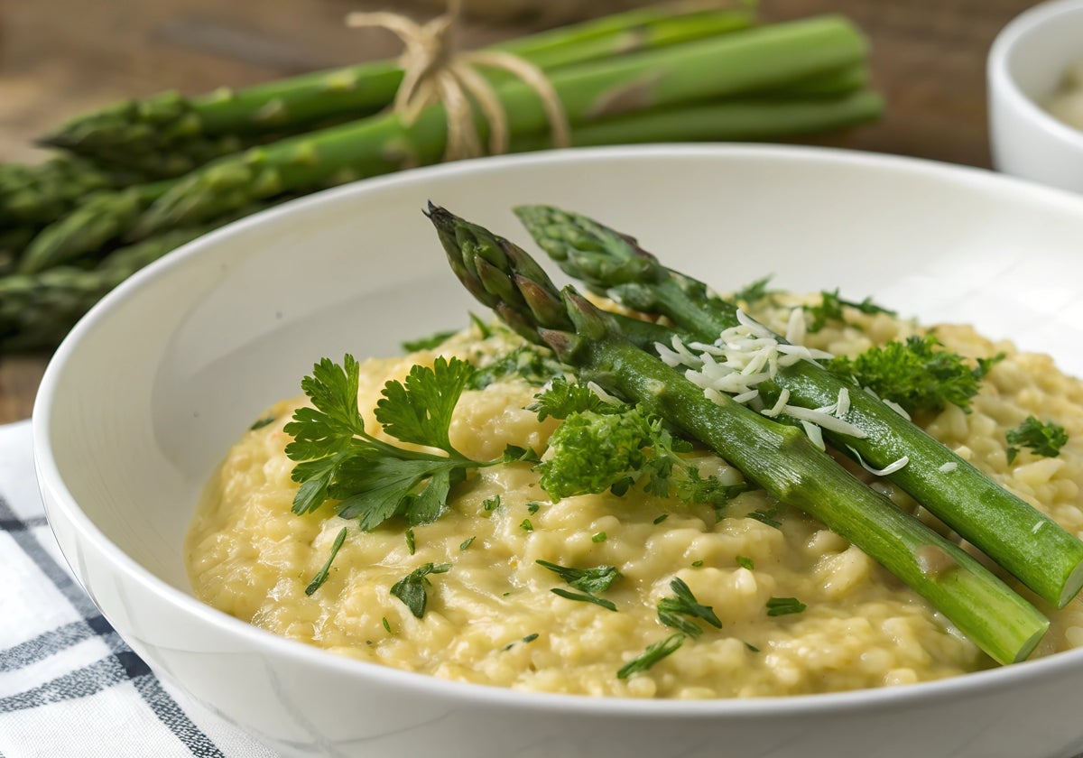 Arroz con espárragos trigueros