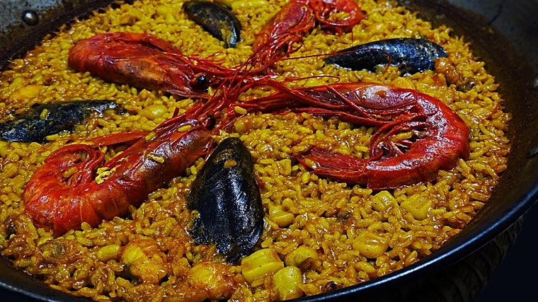 Paella de carabineros en la arrocería cordobesa