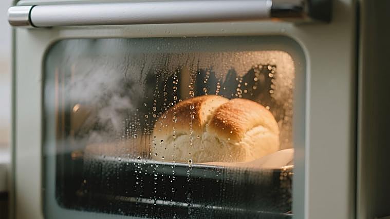 Pon agua en el horno para un pan perfecto