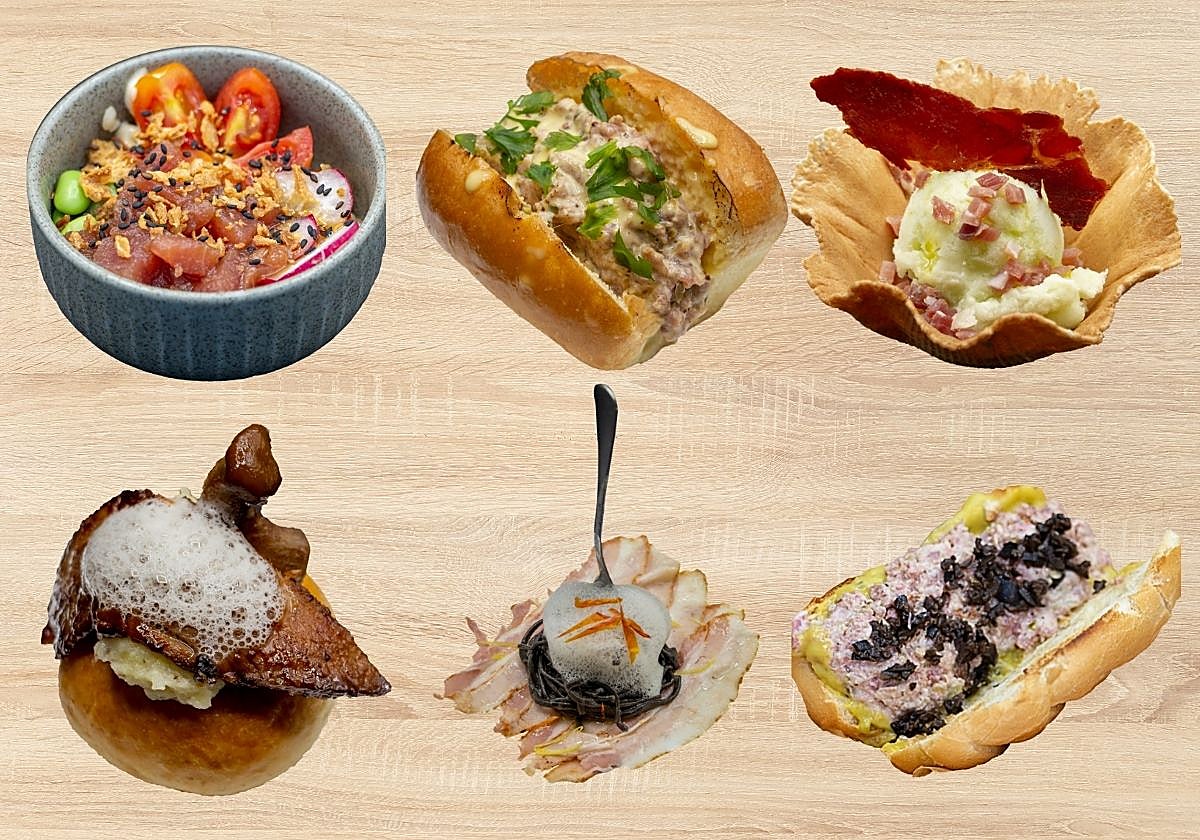 Algunas de las tapas que podrán probarse en la XVII Ruta de la tapa de Pizarra