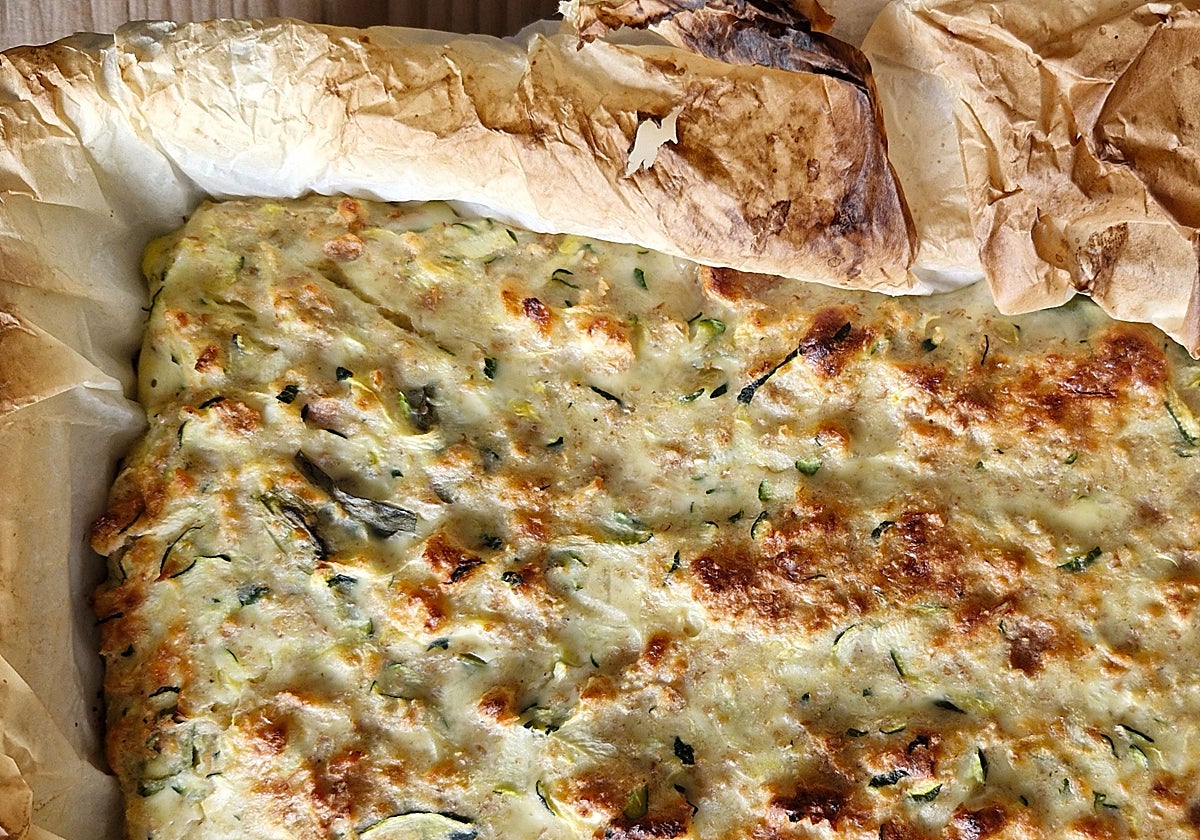 Frittata de calabacines y pan integral