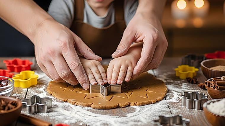 Christmas cookies are perfect for the little ones to help us in the kitchen
