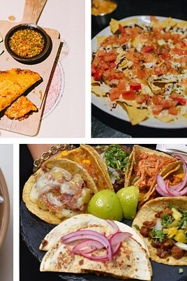 Montaje con algunos de los platos de los restaurantes mexicanos de Sevilla