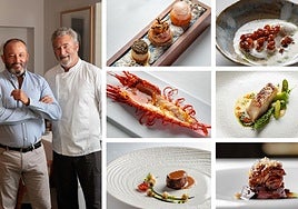 Pedro Giménez y Eduardo Guardiola, junto a algunos de los nuevos platos del restaurante Tribeca