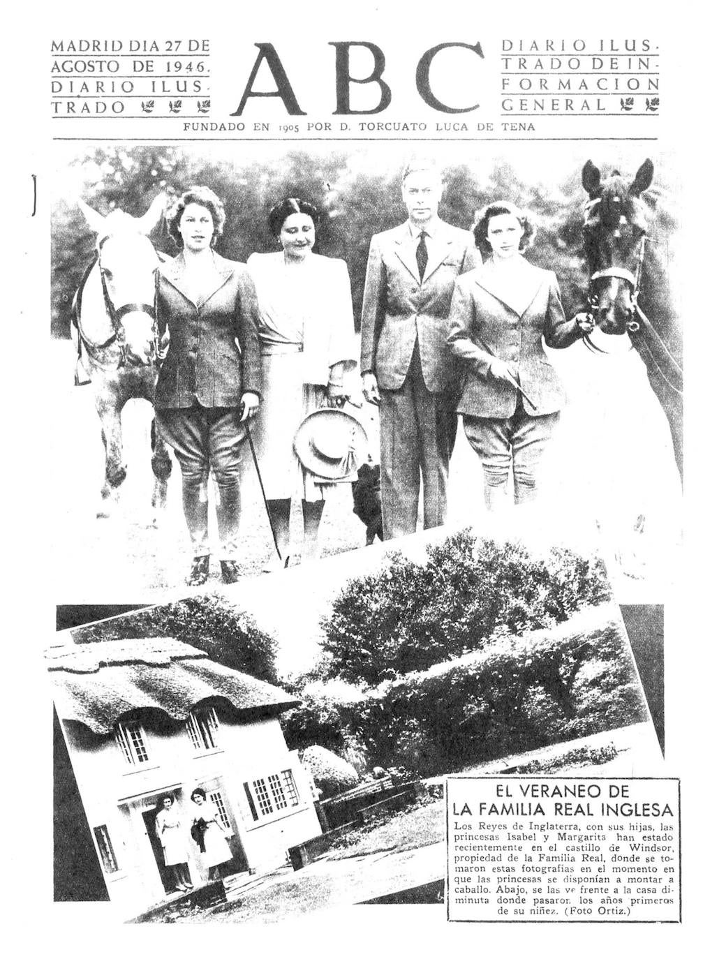 En 1946, la Familia Real británica protagonizó varias portadas en las que aparecía la Princesa Isabel, como esta del 27 de agosto que hacía referencia a su estancia veraniega en el Palacio de Windsor 