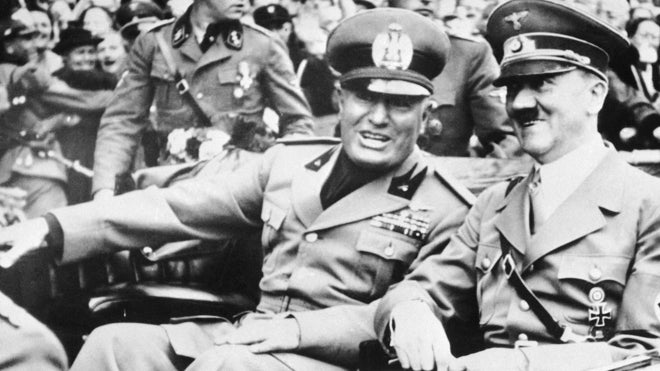 Hitler y Mussolini, en Múnich durante 1938