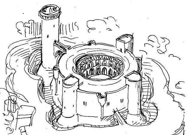 Una de las ilustraciones que aparecen en el libro de Miguel Sobrino, hechas por él.