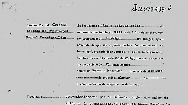 Declaración del chófer de Amado Balmes