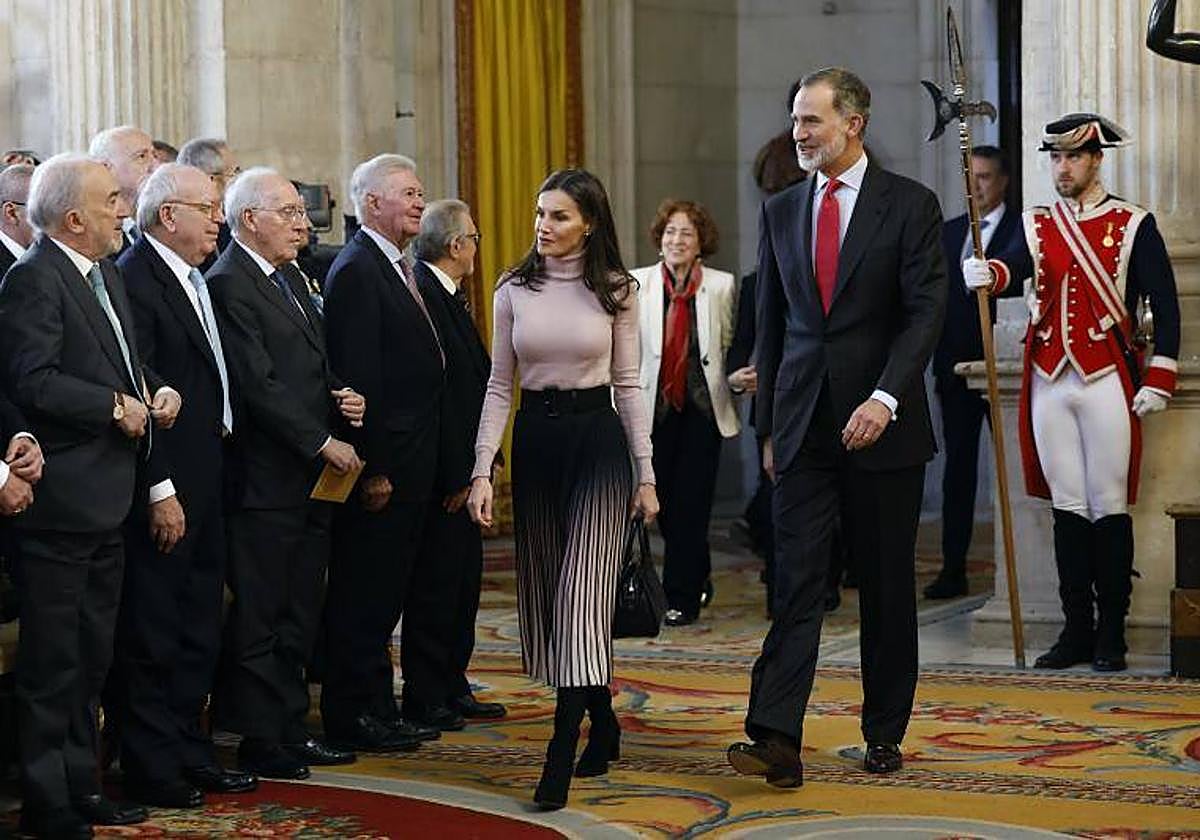 Don Felipe y Doña Letizia en el acto de presentación del portal.