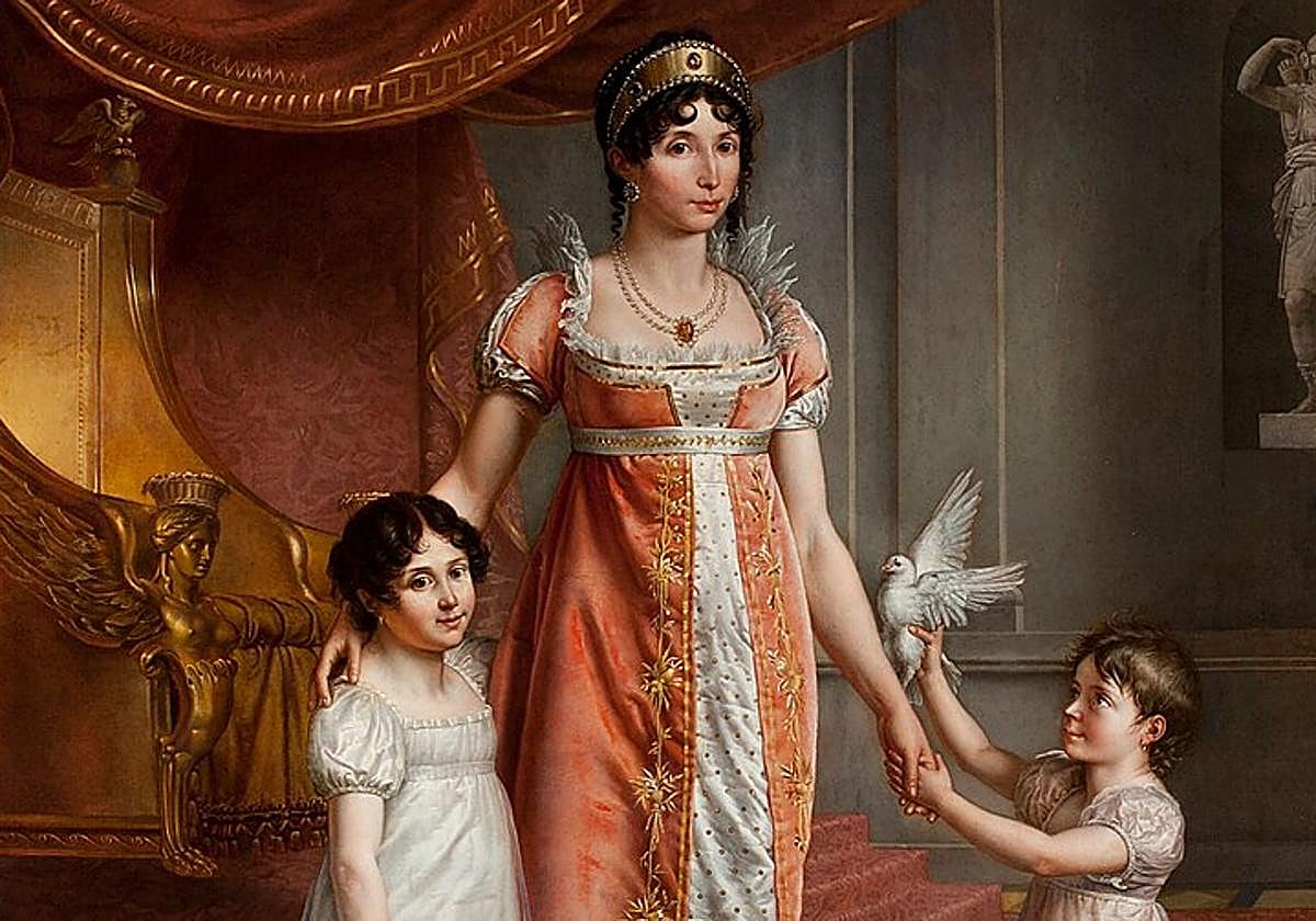 Retrato de Julia Clary junto a las dos hijas que llegaron a la edad adulta.