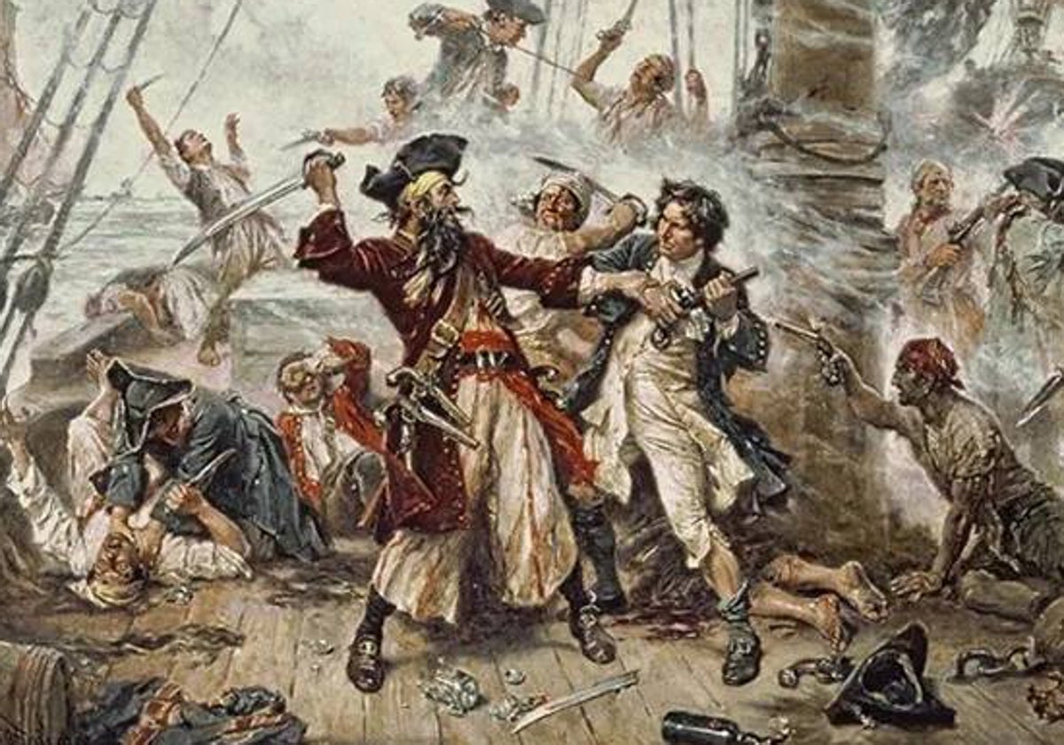 Representación del pirata Barbanegra, uno de los más mitificados de los siete mares