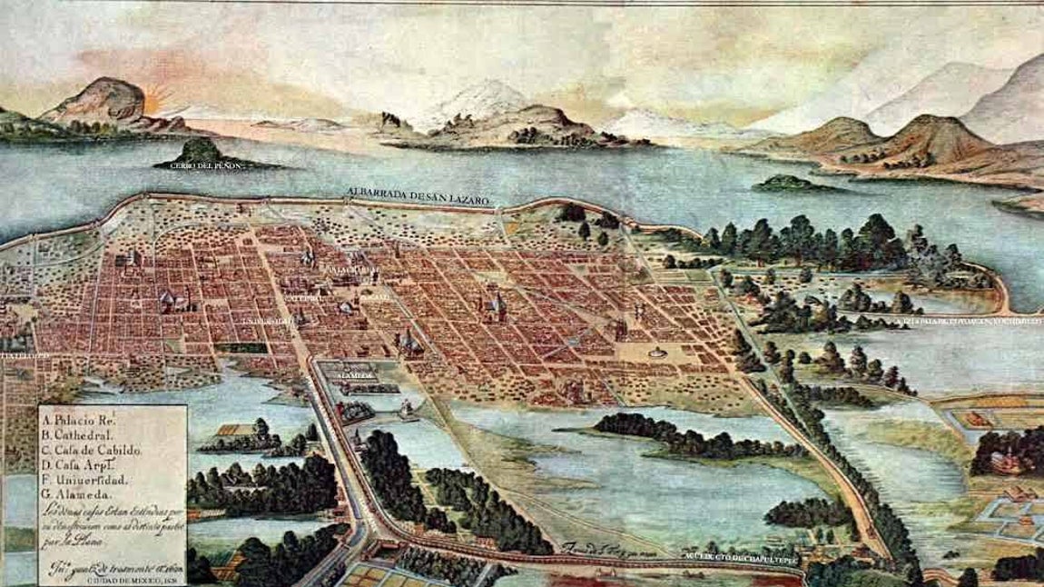 Forma y levantado de la Ciudad de México en el siglo XVI, por Juan Gómez de Trasmonte