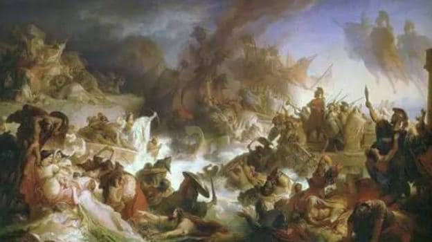 Salamis Muharebesi, Wilhelm von Kaulbach tarafından 1868'de tuval üzerine yağlıboya yapılmıştır.
