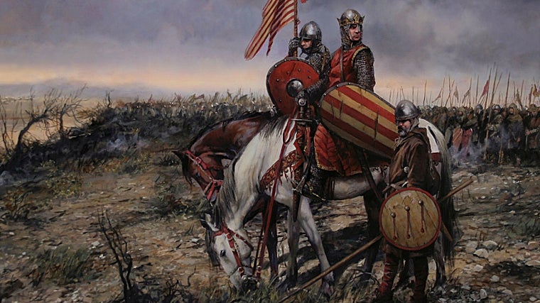 Representación de la batalla de las Navas de Tolosa, por Augusto Ferrer-Dalmau