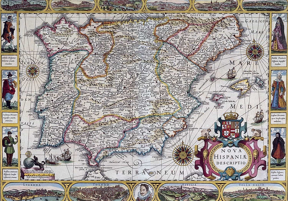 El primer mapa orlado de la Península Ibérica, de comienzos del siglo XVII