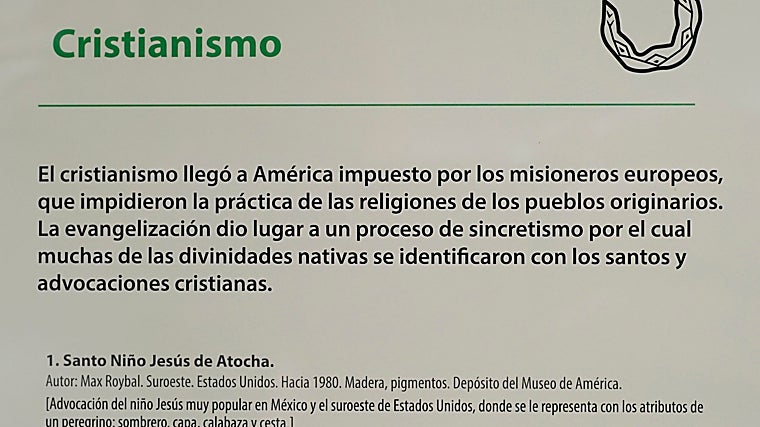 Una de las cartelas en las que se define el cristianismo