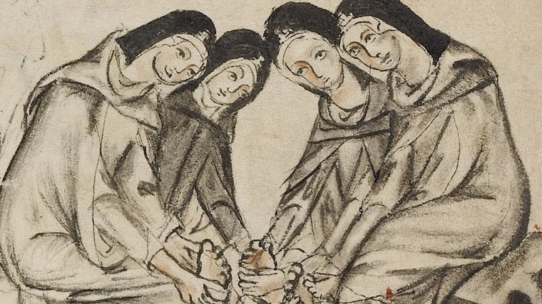 Lavatorio de pies de monjas durante la Edad Media