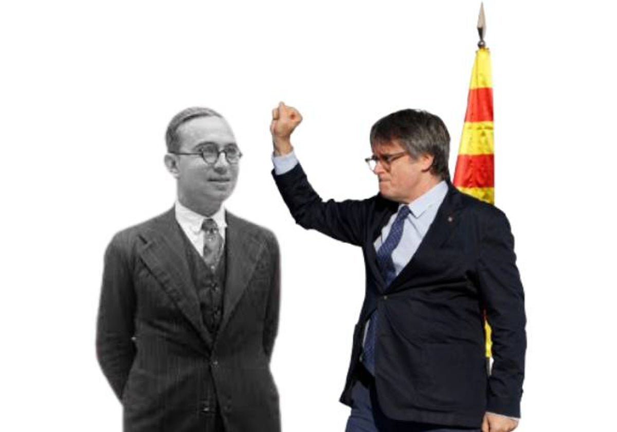Montaje con las fotos de Dencàs (izquierda) y Puigdemont