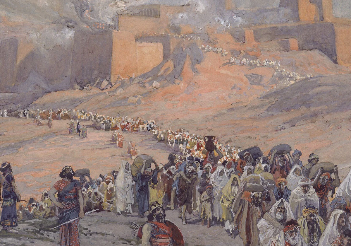 El exilio babilónico: deportación de los hebreos del reino de Judá a Babilonia (Tissot, 1896-1902)