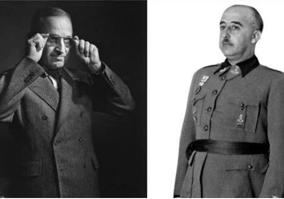Truman (izquierda) y Franco, en un montaje