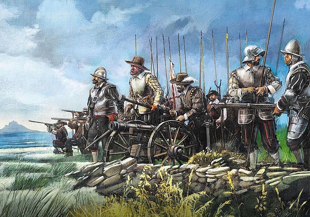 Batalla de Cornualles. Lámina del calendario del Ejército de Tierra