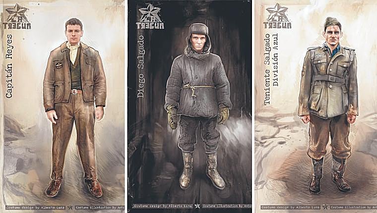 Algunos de los diseños previos de vestuario